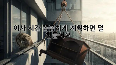 이사 시간, 꼼꼼하게 계획하면 덜 힘들어요!