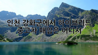 인천 강화군에서 하이브리드 중고차 매입은 어디서?